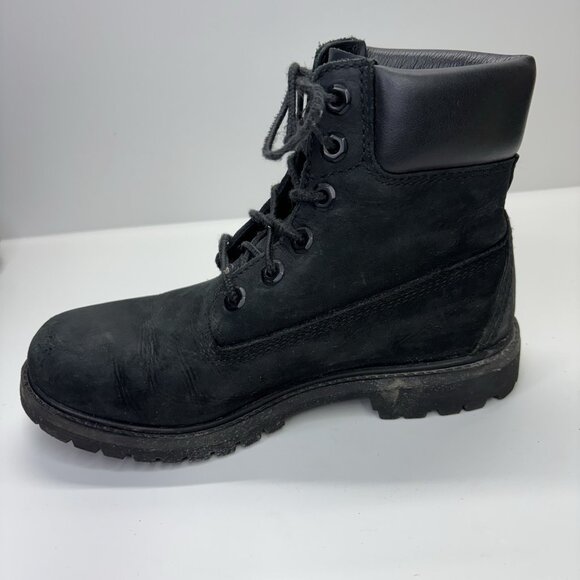 Timberland Womens Premium Black Nubuck 6" Waterproof Boots Sz 7M 8658A Insulated - Picture 9 of 16
